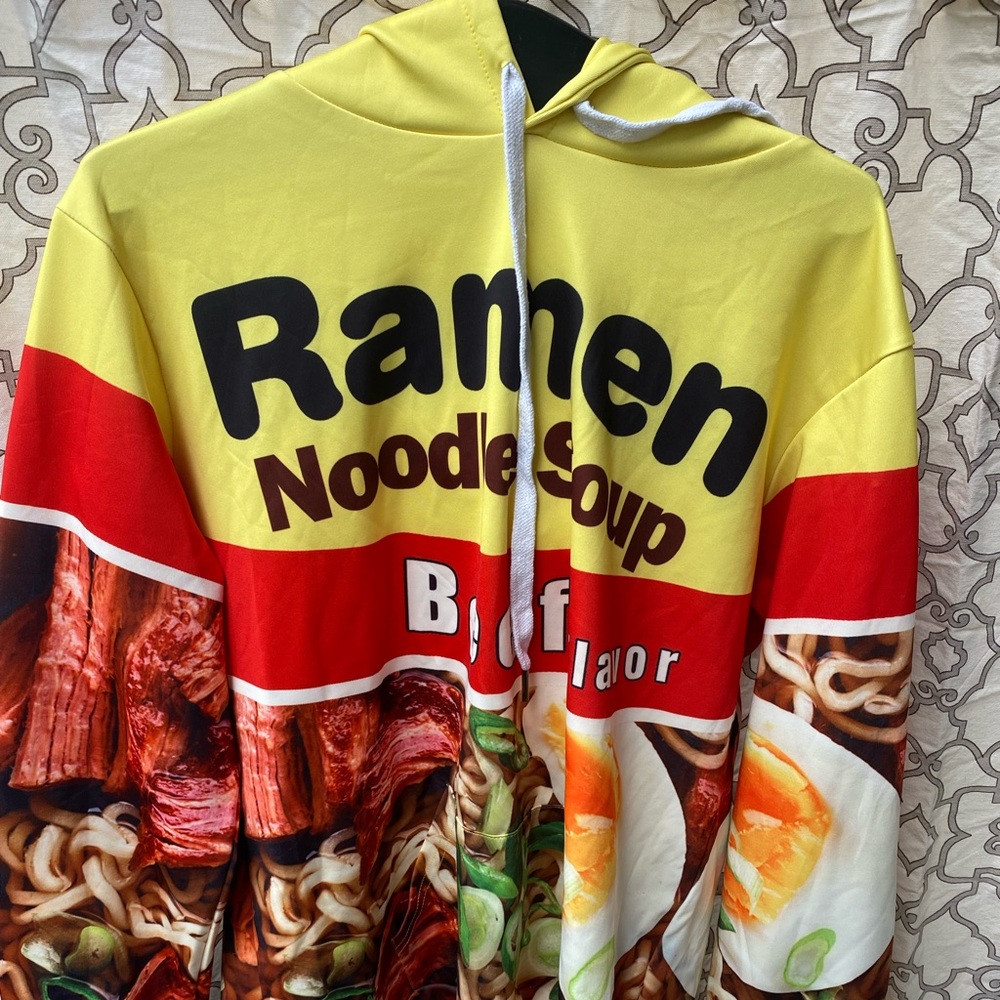 Hooded Sweatshirt Ramen Noodle Soup Chicken 3D Men's Women's Hoodie Pullover XL